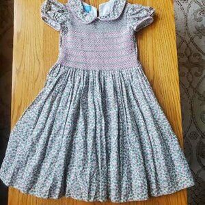 Girls Anavini Hand Smocked Dress, Size 8